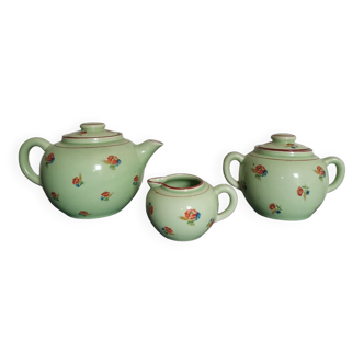 Teapot, sugar bowl, milk jug Vert Salins