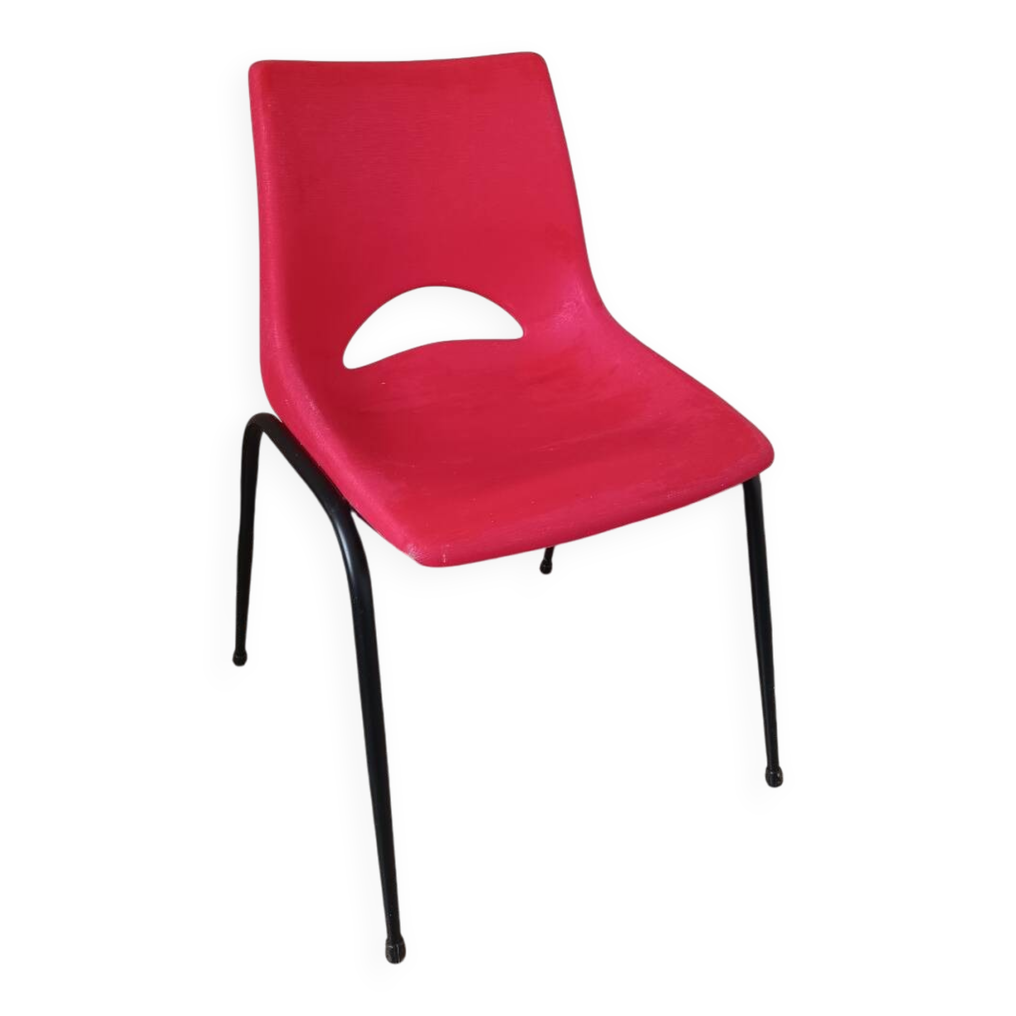Vintage red plastic shell chair