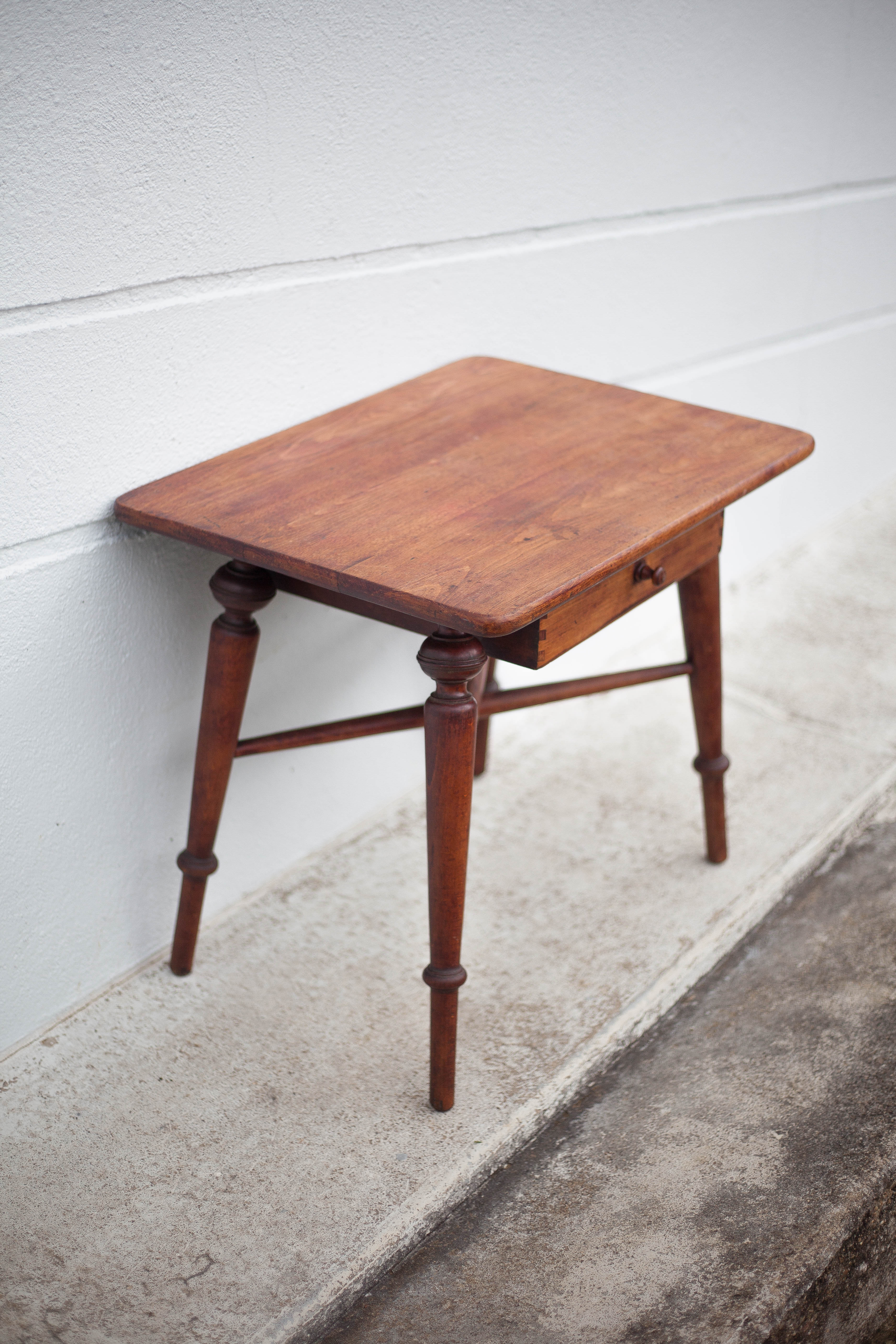 wooden coffee table with drawer, side table, bedside table, vintage end of sofa