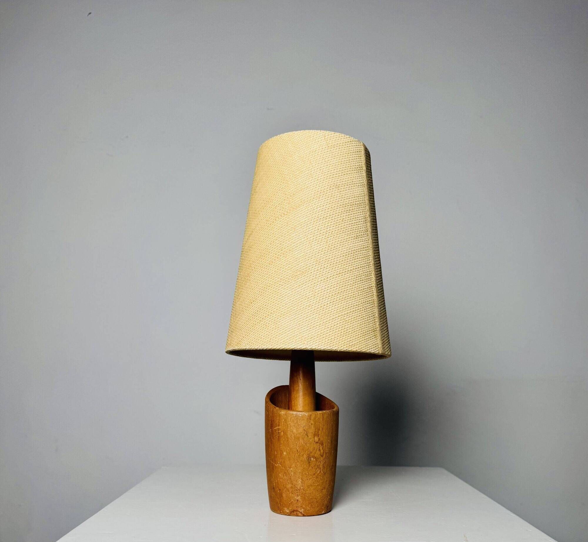 Model 2020 Cylindrical Desk Lamp In Wood By Markslojd Ab, Sweden 1960S