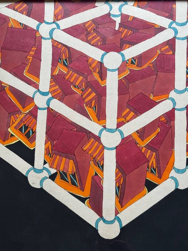 Composition pop art fernand Flausch belgique 1972