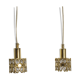 Two pendant lights in gilded brass and crystal, by Palwa, design 1960