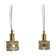 Two pendant lights in gilded brass and crystal, by Palwa, design 1960