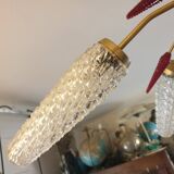 5-light brass chandelier 1950