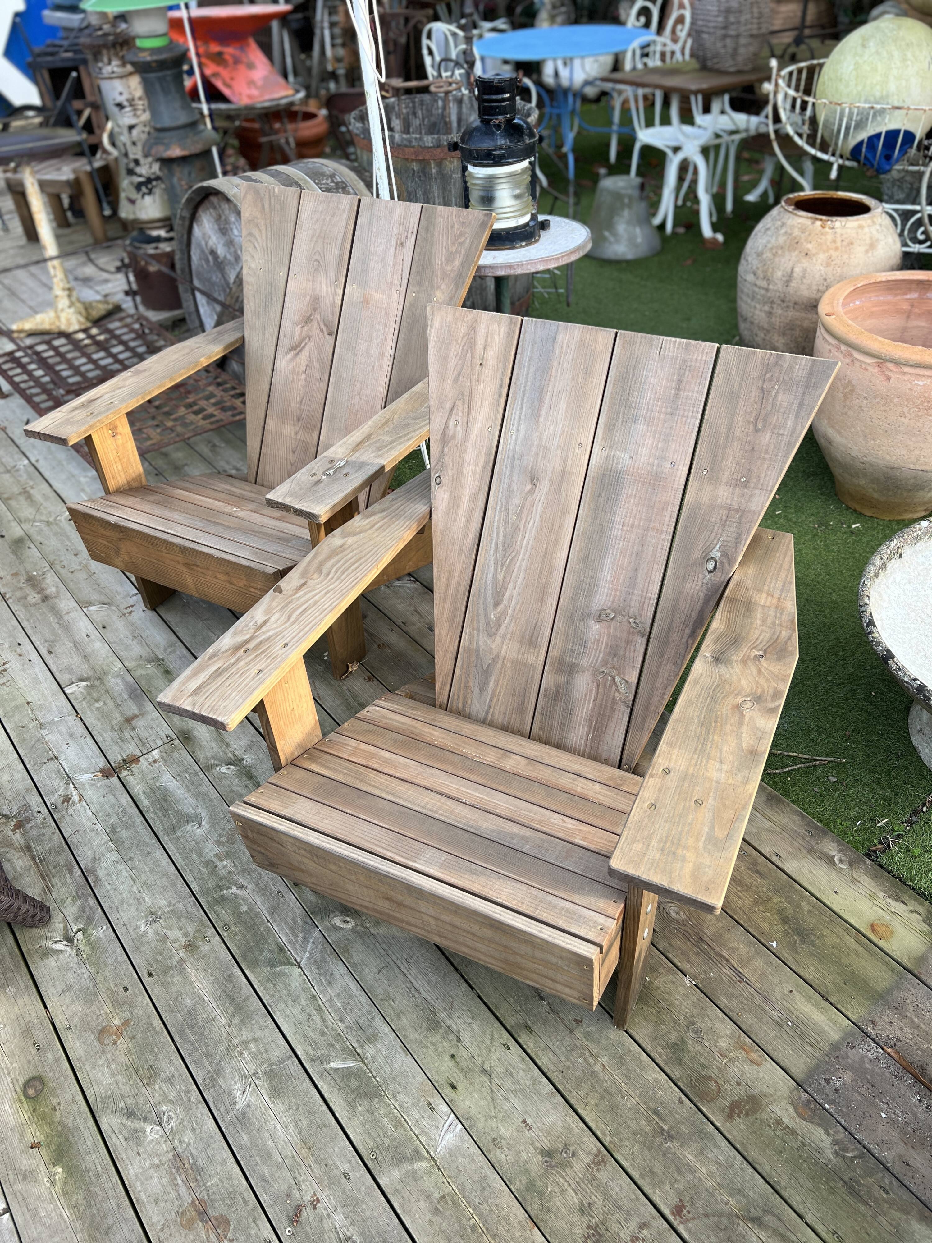 Adirondack style garden armchair