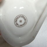 Salière poivrière et moutardier en porcelaine de Limoges forme champignons