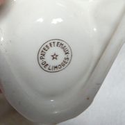 Salière poivrière et moutardier en porcelaine de Limoges forme champignons