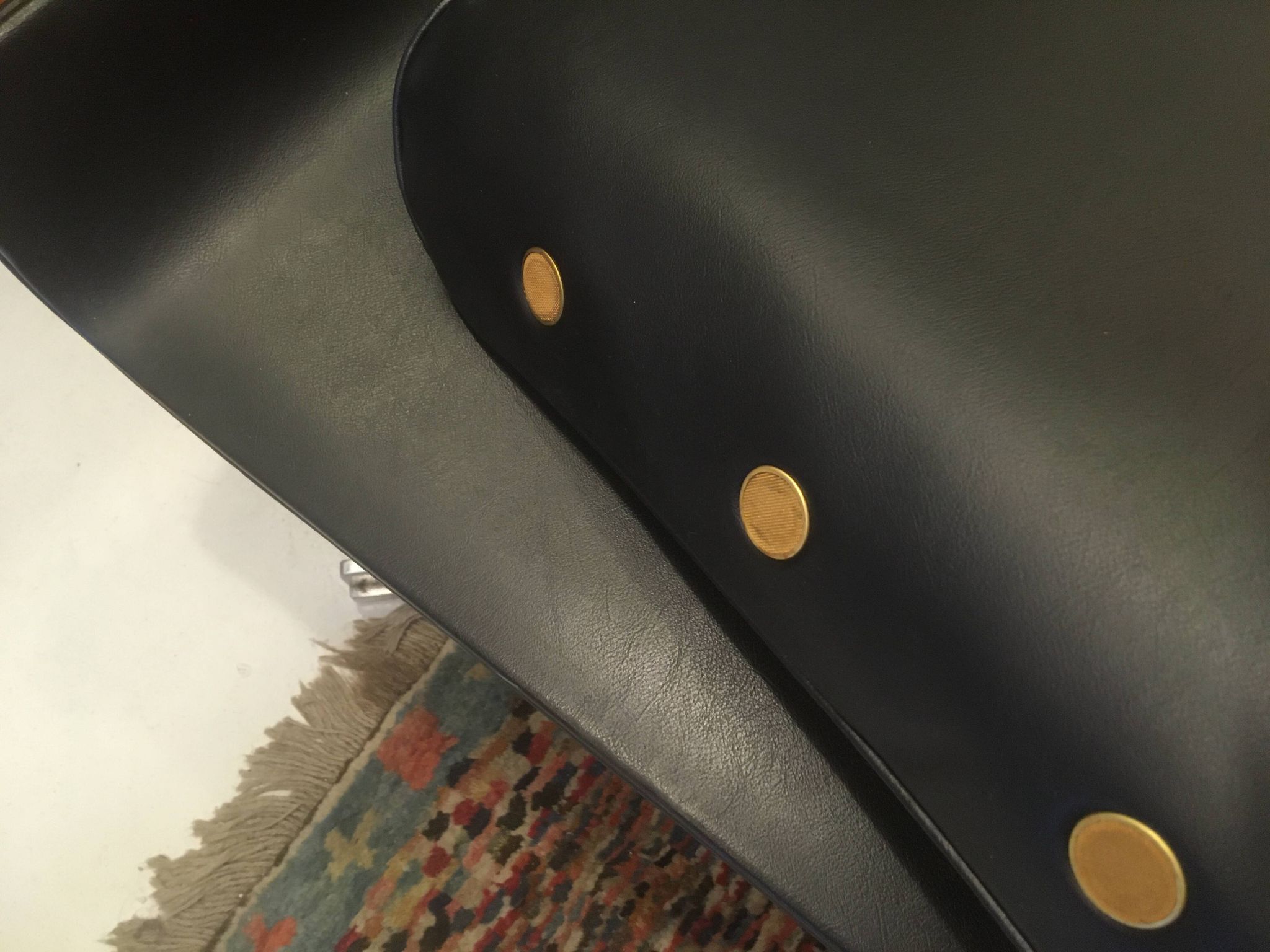 Tabouret en cuir, Danemark, années 1960
