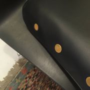 Tabouret en cuir, Danemark, années 1960