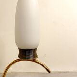 Paire d'applique laiton et opaline, 1960