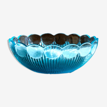 "Ultramarine" uranium glass salad bowl, England, George Davison - Co