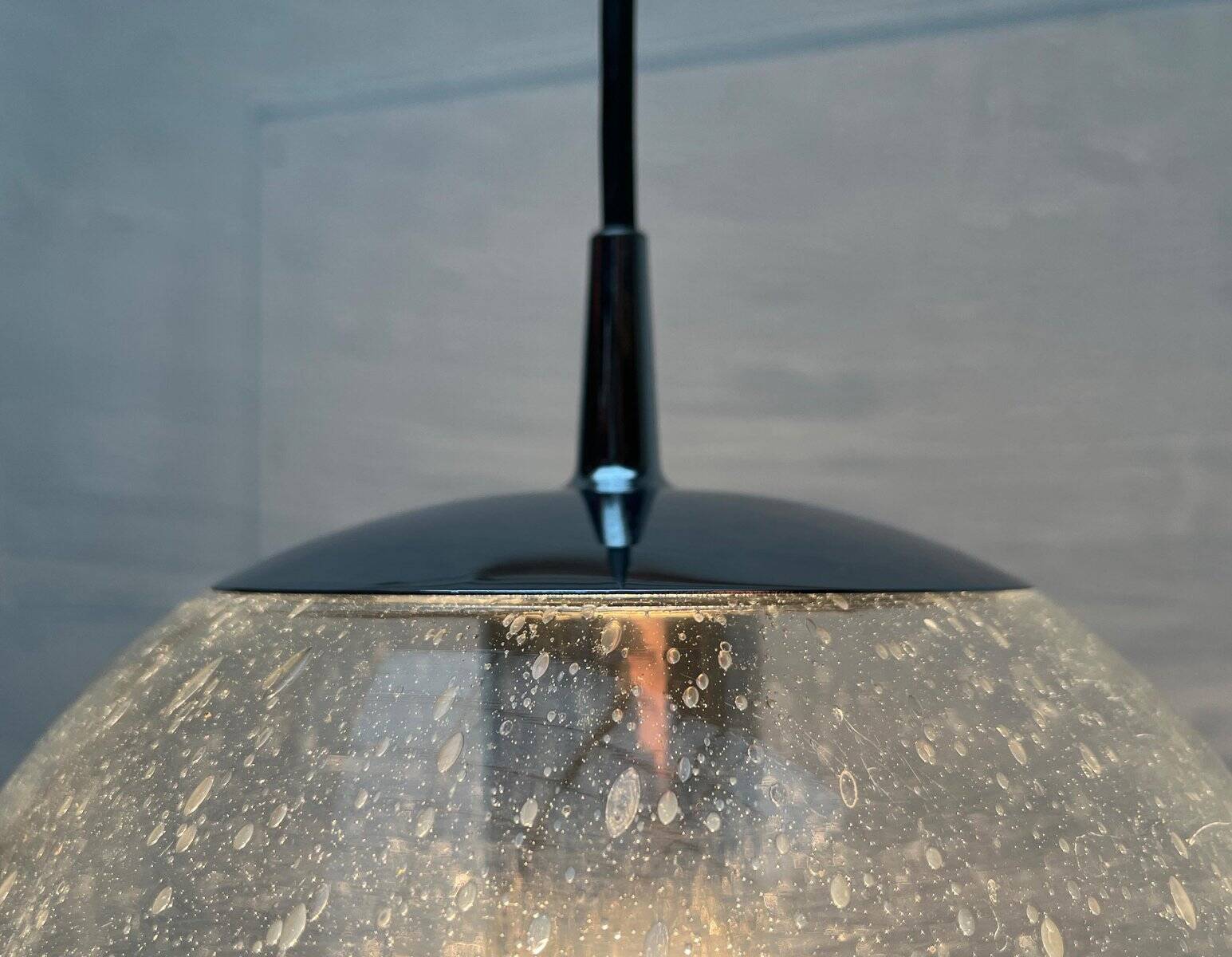 Vintage German glass pendant light Space Age Ah 105 by Peill & Putzler, 1970s.