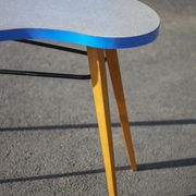 Table haricot formica et pieds compas, table bureau, table d'appoint, table vintage, 60's
