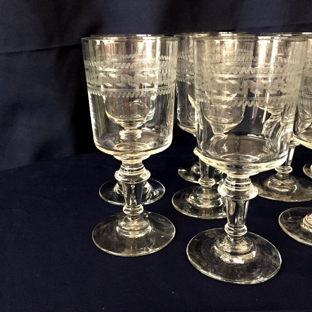 Suite of 11 glasses with liquor or port glass louis philippe
