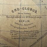 Antique German table globe by Ludwig Julius Heymann Berlin 1890