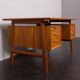 Freestanding teak desk, model 75 Gunni Omann for Omann Jun's Møbelfabrik