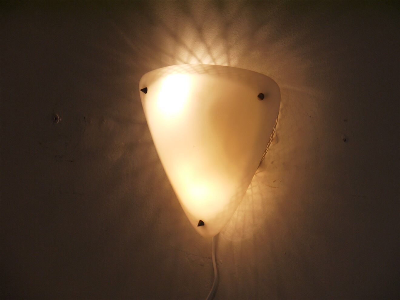 Vintage metal and perspex 1950 wall lamp