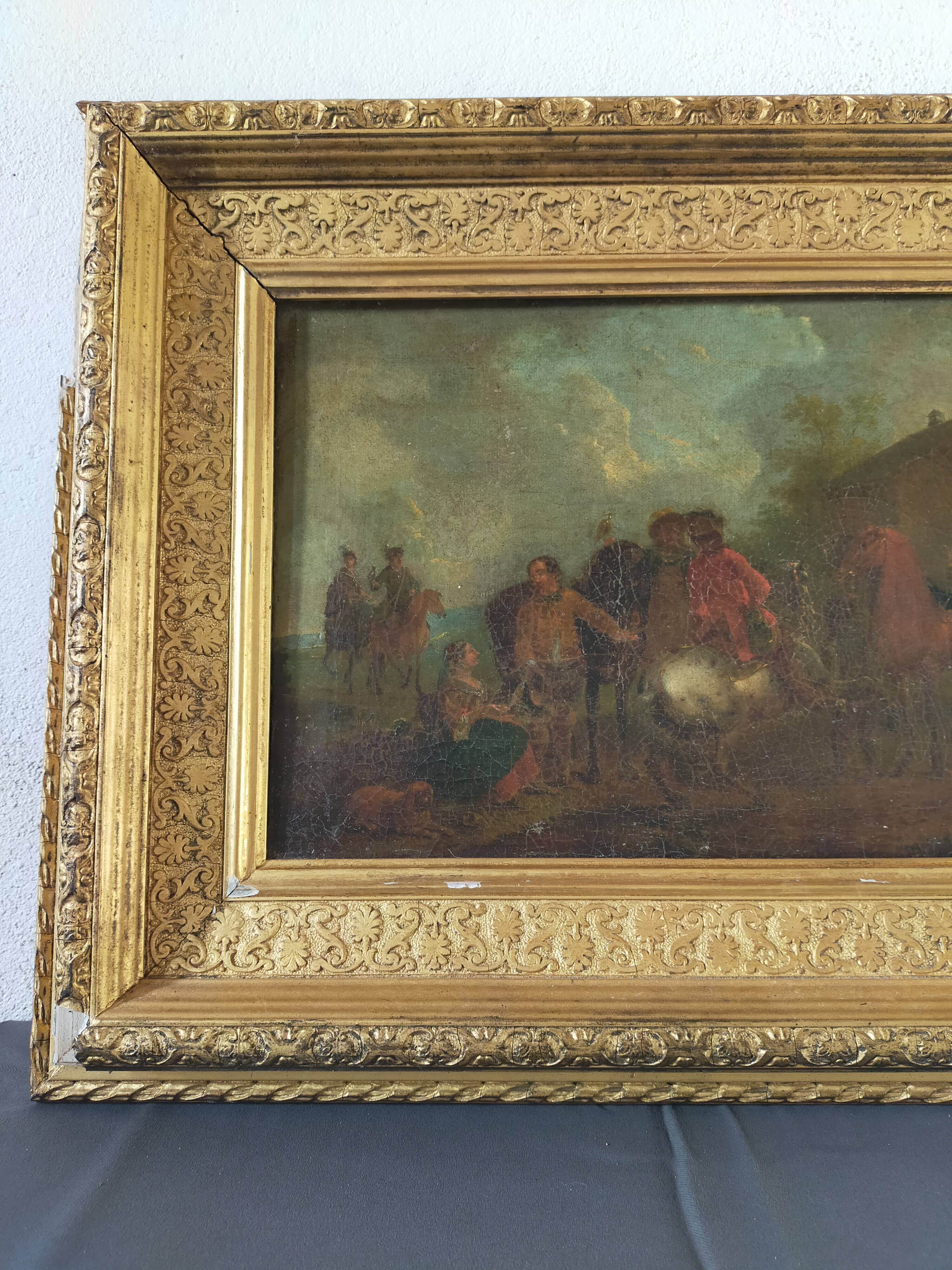 Animated landscape oil on canvas Italian School late eighteenth