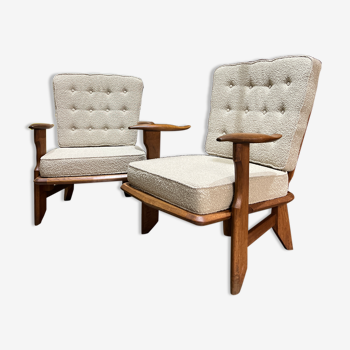 Pair of armchairs Guillerme and chambron