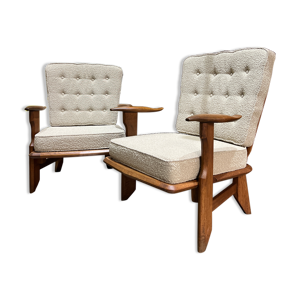 Paire de fauteuils guillerme - chambron