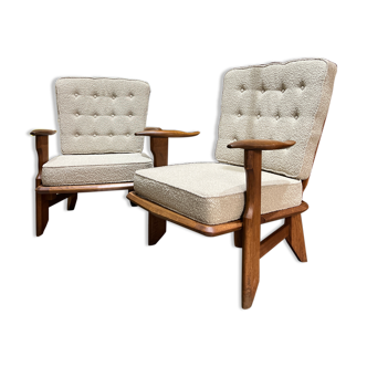 Pair of armchairs Guillerme and chambron