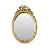 Oval Gold Leaf Gilded Mirror Classic Facet France 52cm