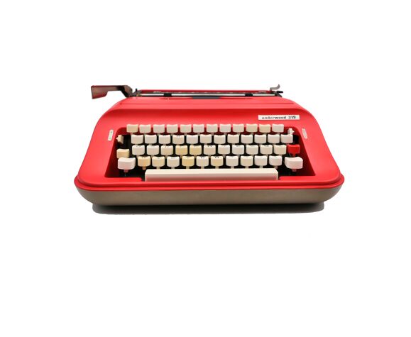Machine à écrire underwood 319 rouge ketchup révisée ruban neuf