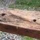 Old solid wood workbench – character console, thick top – 165 cm