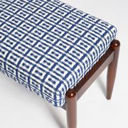 Pair of GFM mid-century stools in Dedar jacquard tweed, E. Homa, Europe, 1960s.