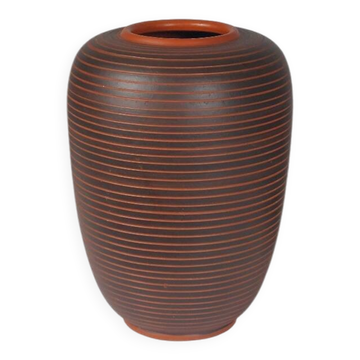 Vase en céramique décoré de sgraffite vintage par Rudi Stahl