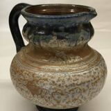 Belgian flamed salt-glazed stoneware pitcher by Pitot