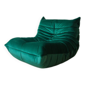 Fauteuil Togo en velours vert bouteille par Michel Ducaroy pour Ligne Roset