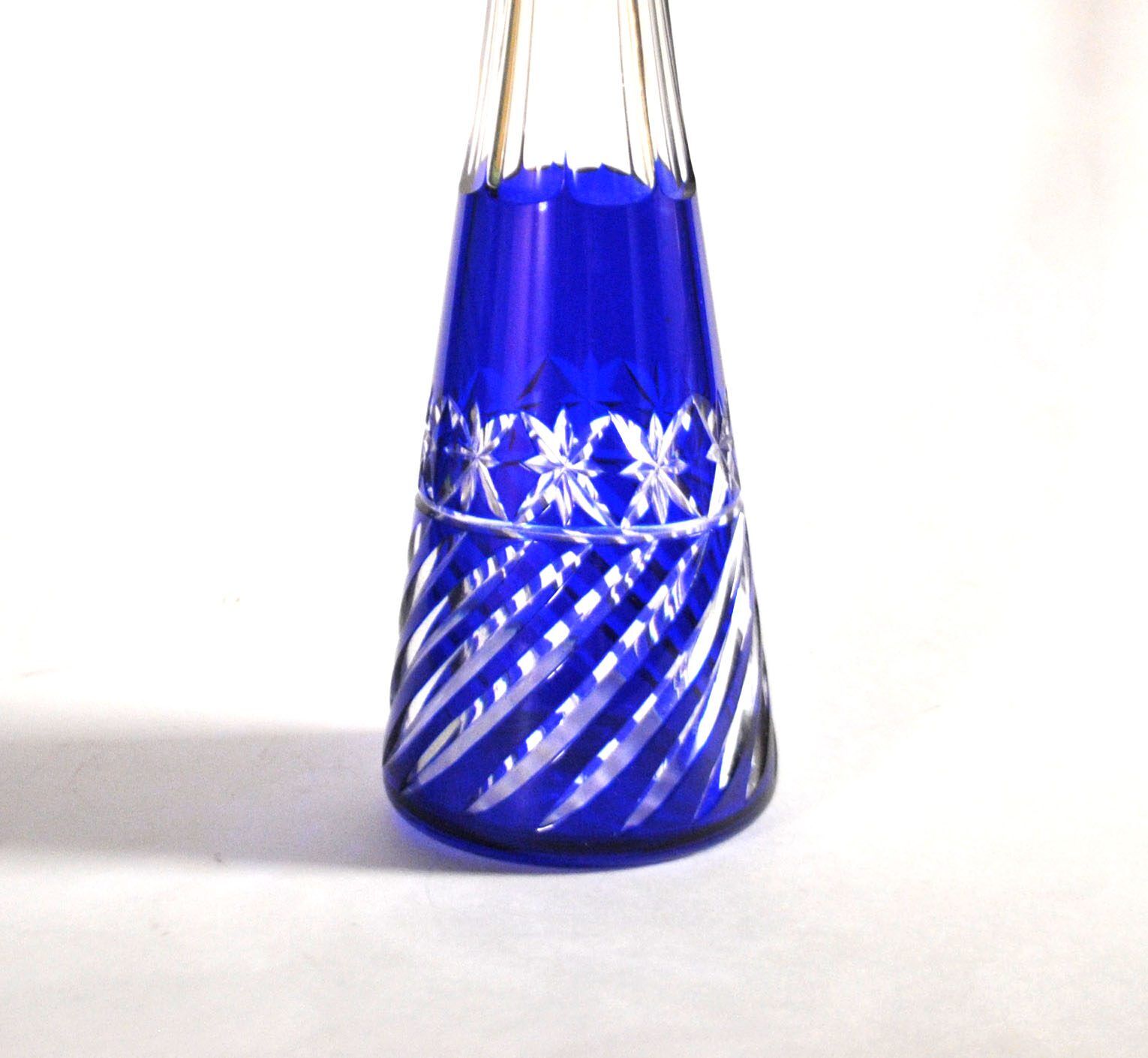 SAINT-LOUIS Metra Carafe in double-layered cobalt blue crystal – liqueur H31.5cm