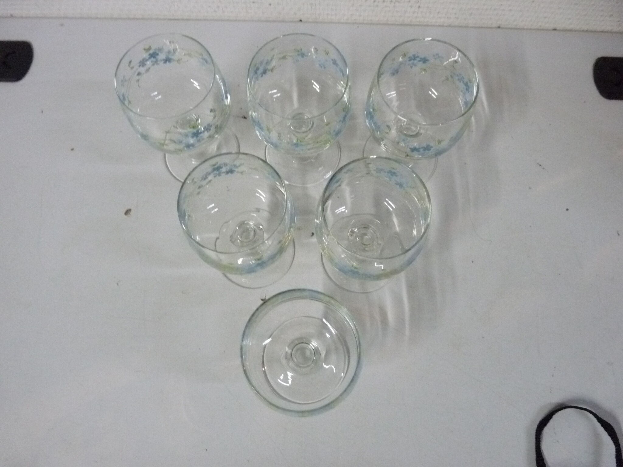 Lot de 6 verres sur pied Myosotis