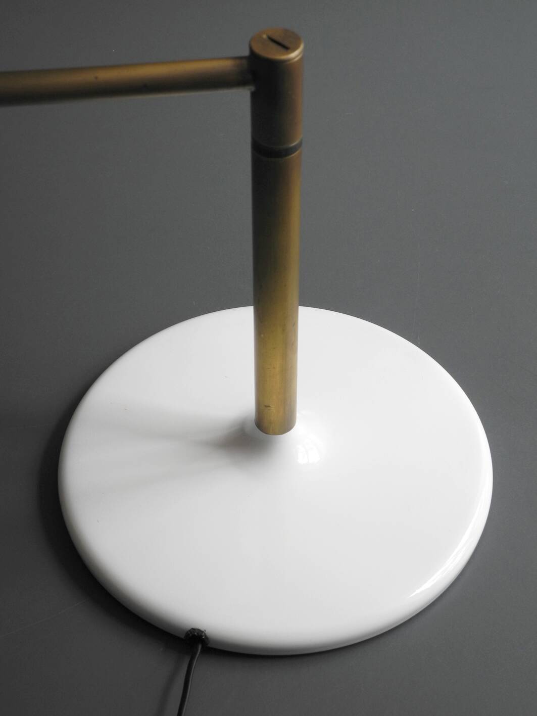 1960's heavy XXL Staff table lamp with swivel joint and brass shade