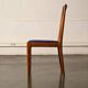 Paire de chaises Lübke vintage en bois et tissu bleu