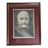 Portrait of Jacques Offenbach inspired by a photograph by Nadar, Framed and signed, 34 x 43 cm