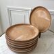 Lot de 9 assiettes plates en grès artisanal années 70