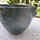 Glassed terracotta flower pot