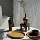 Large oval Sarreguemines stoneware dish with brown border 27x37