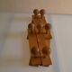 Brutalist wooden accordion wall coat rack with 7 hooks