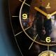 Clock formica vintage wall clock silent timer "Jaz transistor black yellow"