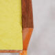 Midcentury small yellow table, beech, umakart, restored, Czechia, 1950s