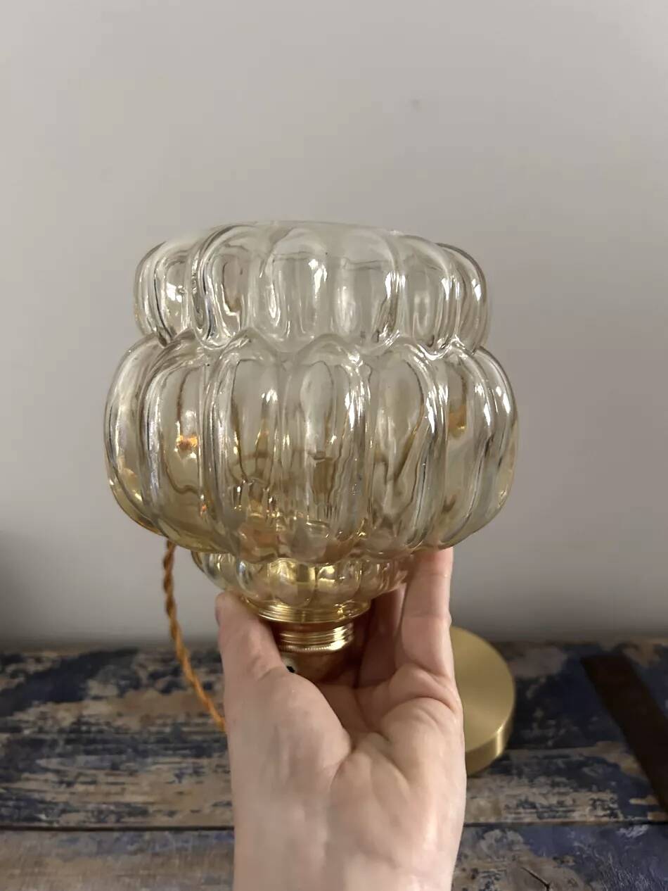 Amber glass pendant light