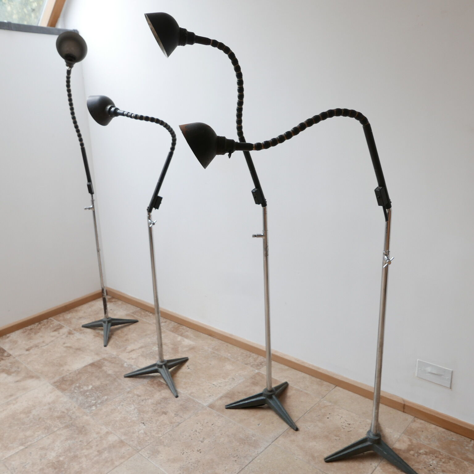 Set of 4 industrial floor lamp