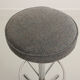 Trio of bar stools with restored seating and chrome-plated steel legs