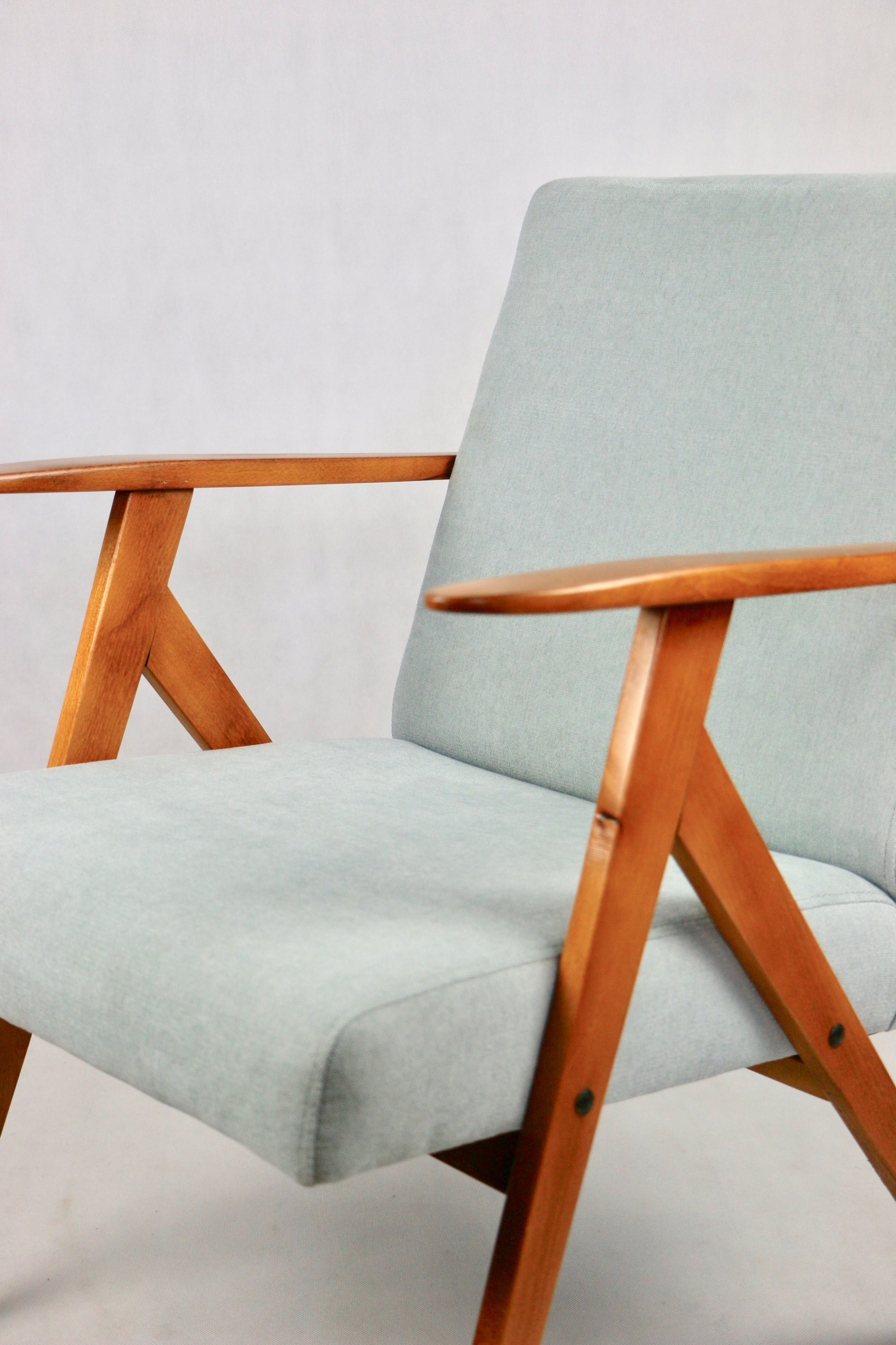 Vintage light blue turquise armchair, 1970s