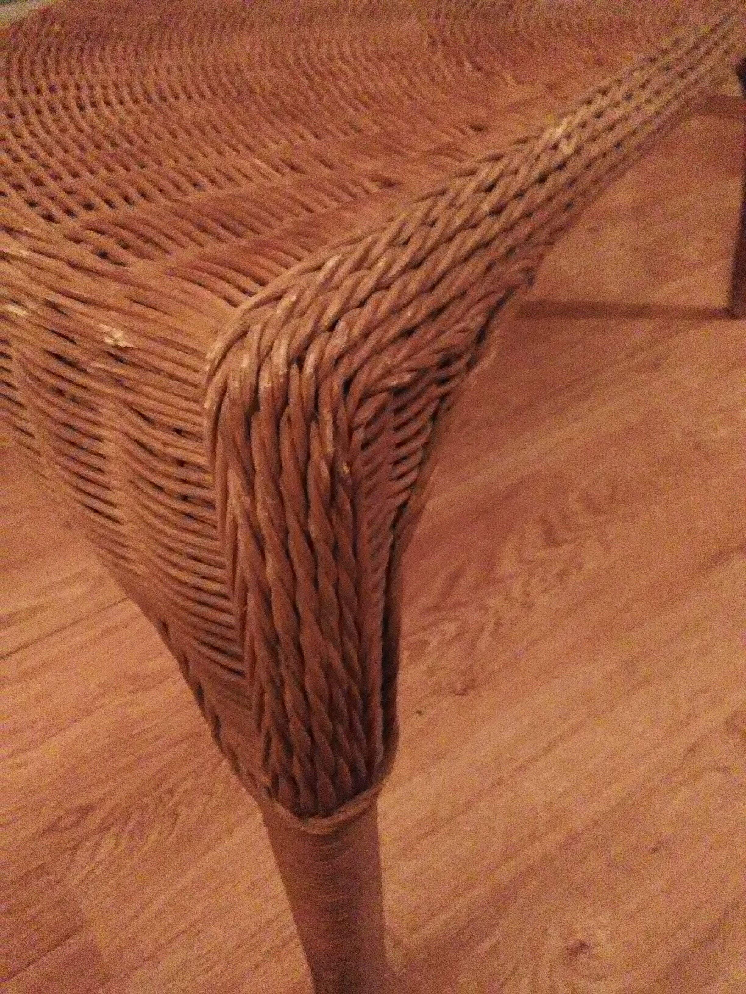 Rattan half-moon coffee table