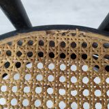 Black canned bistro chairs