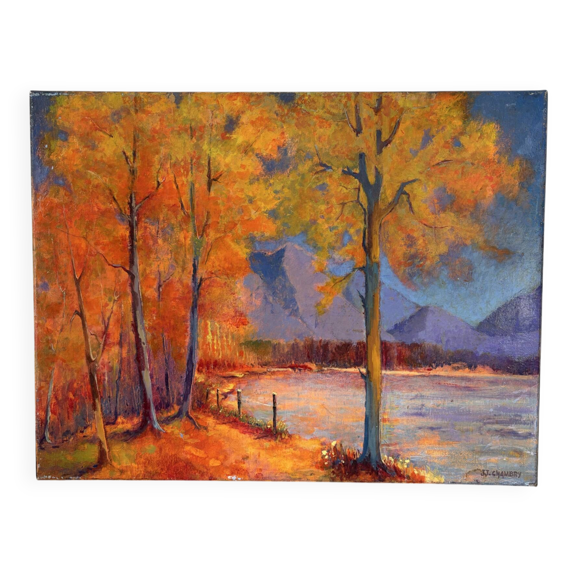 "Bariloche" Argentine, oil on canvas signed JJ Chambry, 2002